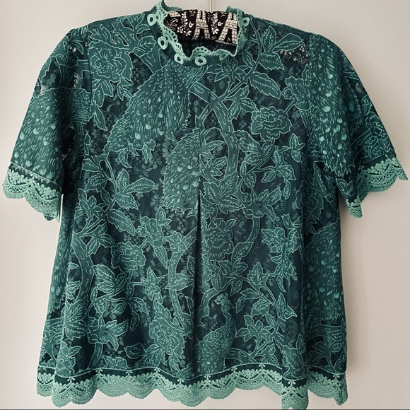 Anthropologie HD in Paris Lace Blouse - Teal - Picture 10 of 10
